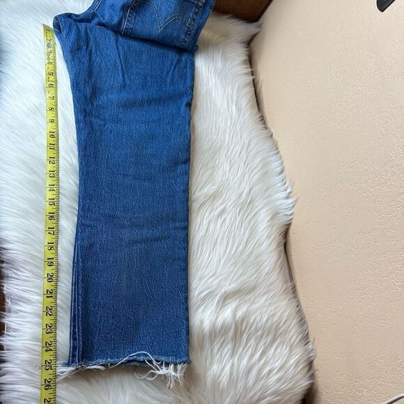 Levi's 501 Blue Straight Leg High Rise Button Fly Jeans Size 31 - Picture 8 of 13